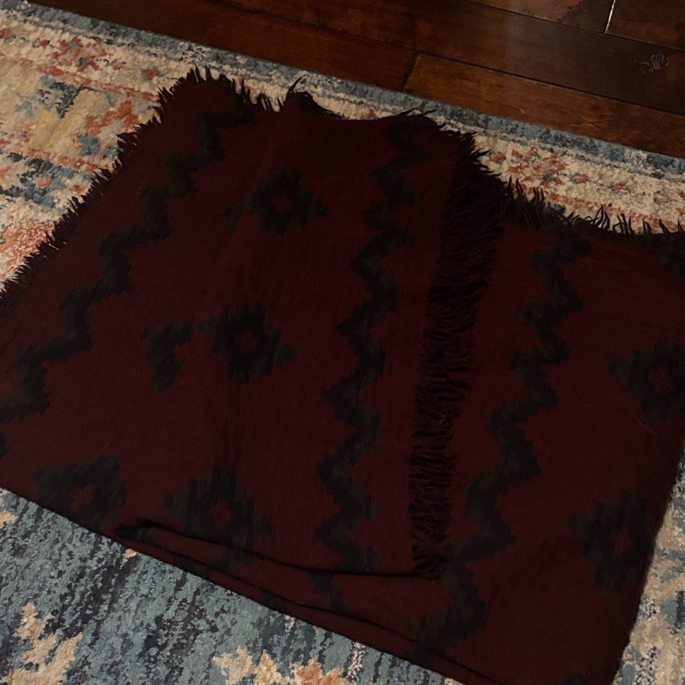 Wilfred Burgundy and Navy Blanket Scarf